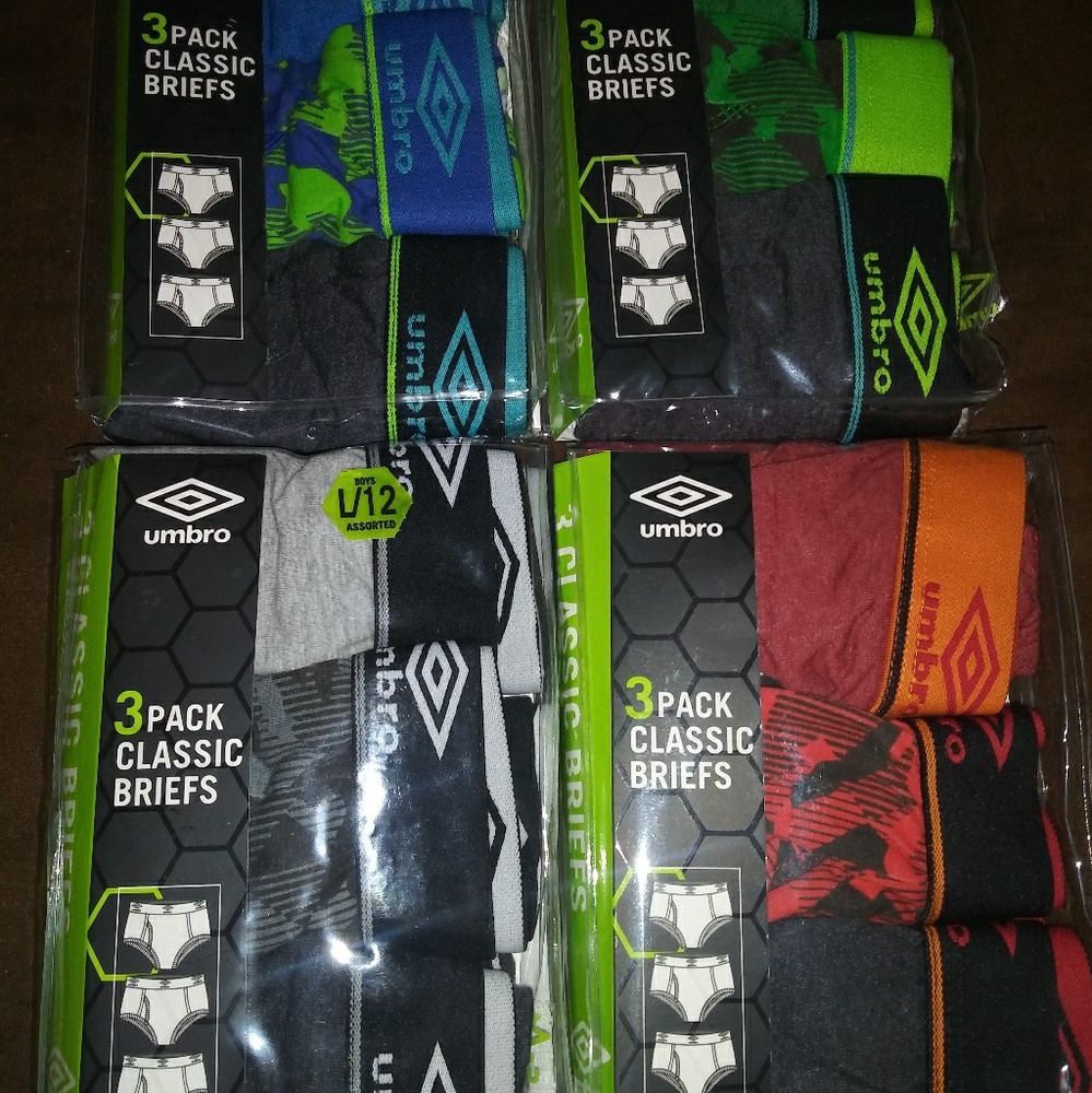 Youth large umbro classic breifs bundle 12 pairs